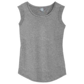 Alternative Women's Heather Grey Cap Sleeve Satin Jersey Crew T-Shirt