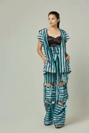 Amy cap sleeves blazer with modular high waisted pants