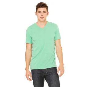 Bella   Canvas Unisex Green Triblend Short-Sleeve V-Neck T-Shirt
