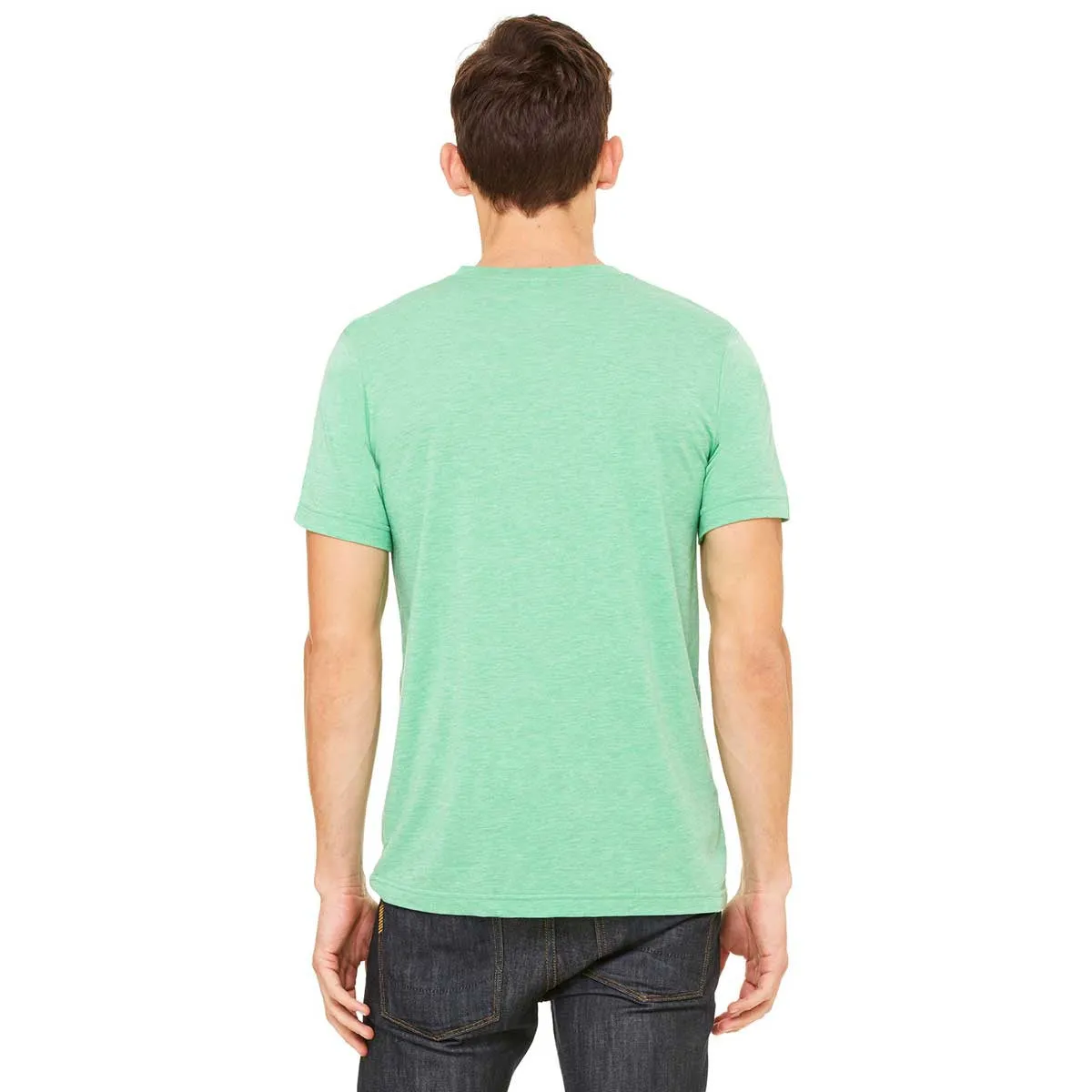 Bella   Canvas Unisex Green Triblend Short-Sleeve V-Neck T-Shirt