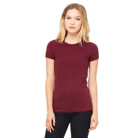 Bella   Canvas Women's Maroon Jersey Short-Sleeve T-Shirt