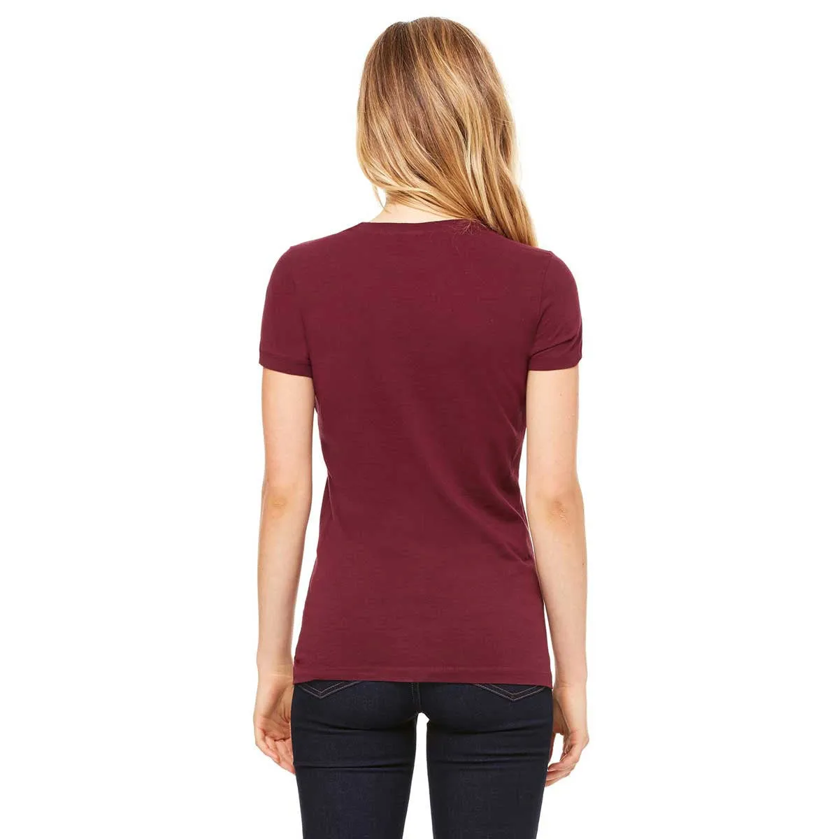 Bella   Canvas Women's Maroon Jersey Short-Sleeve T-Shirt