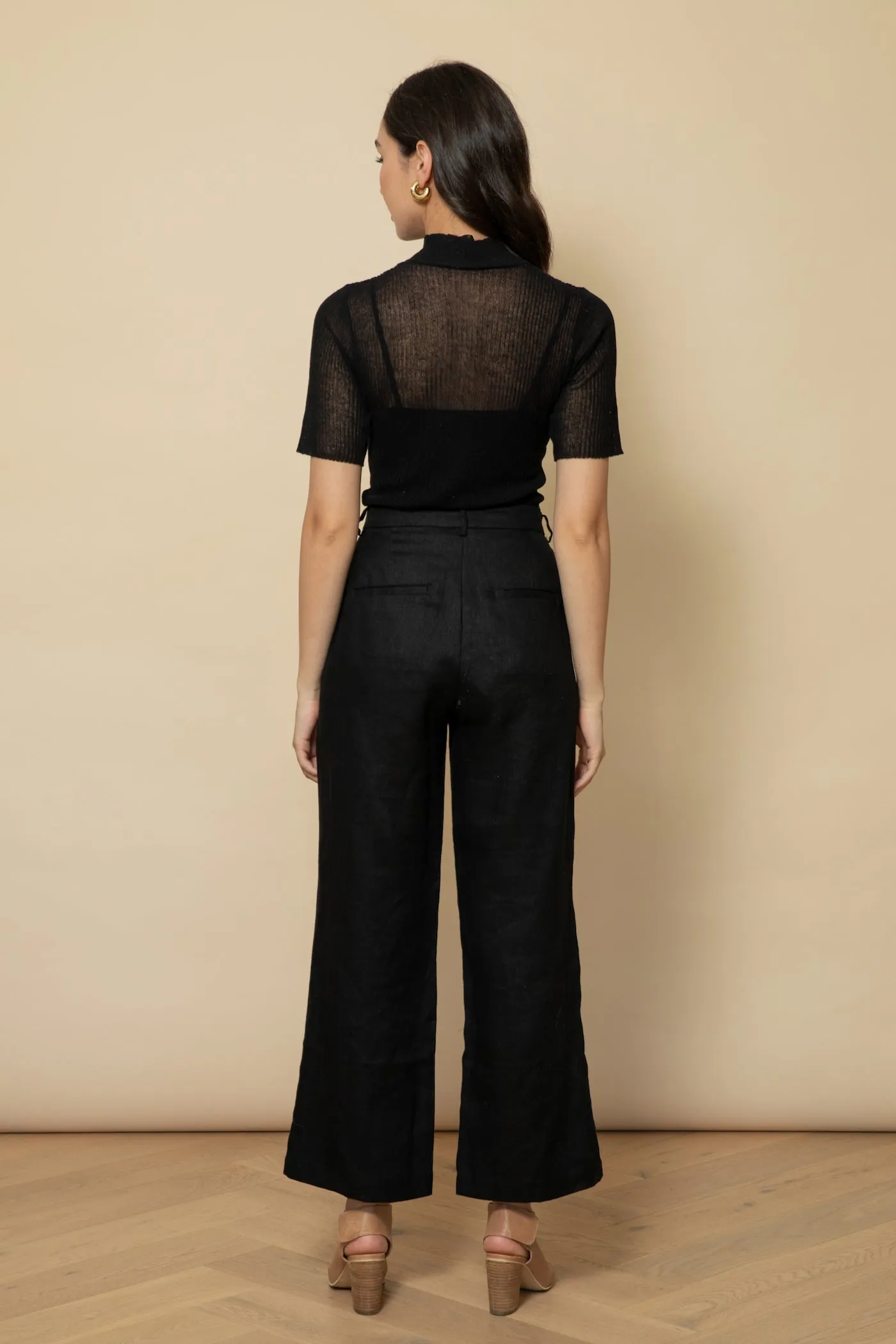 BLACK Linen Tailored Pants