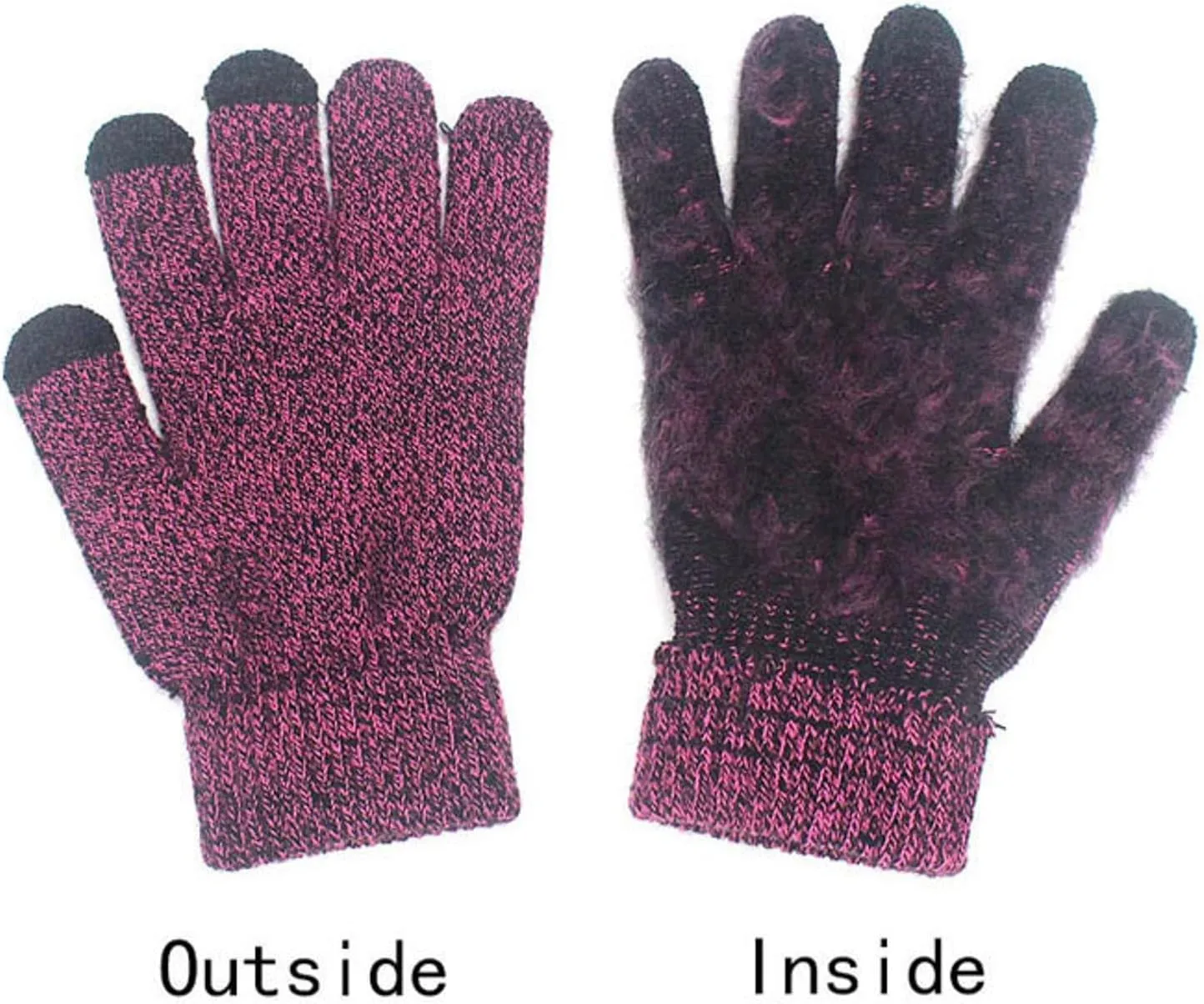 Black Scarf; Scarf Hat Gloves Set Women Warm Thick Cable Knit Touch Screen Gloves Long Scarf
