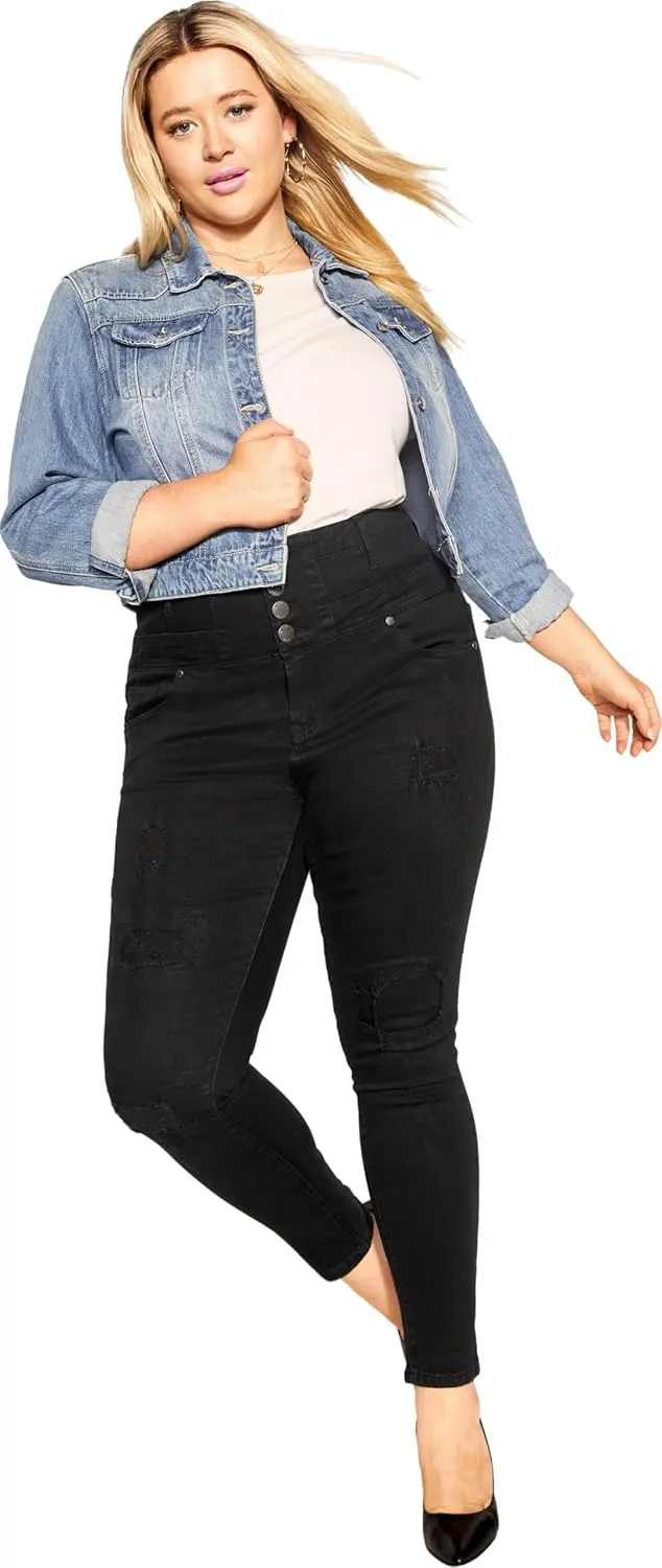 CITY CHIC Women's Plus Size Jean-Asha Patch Corset