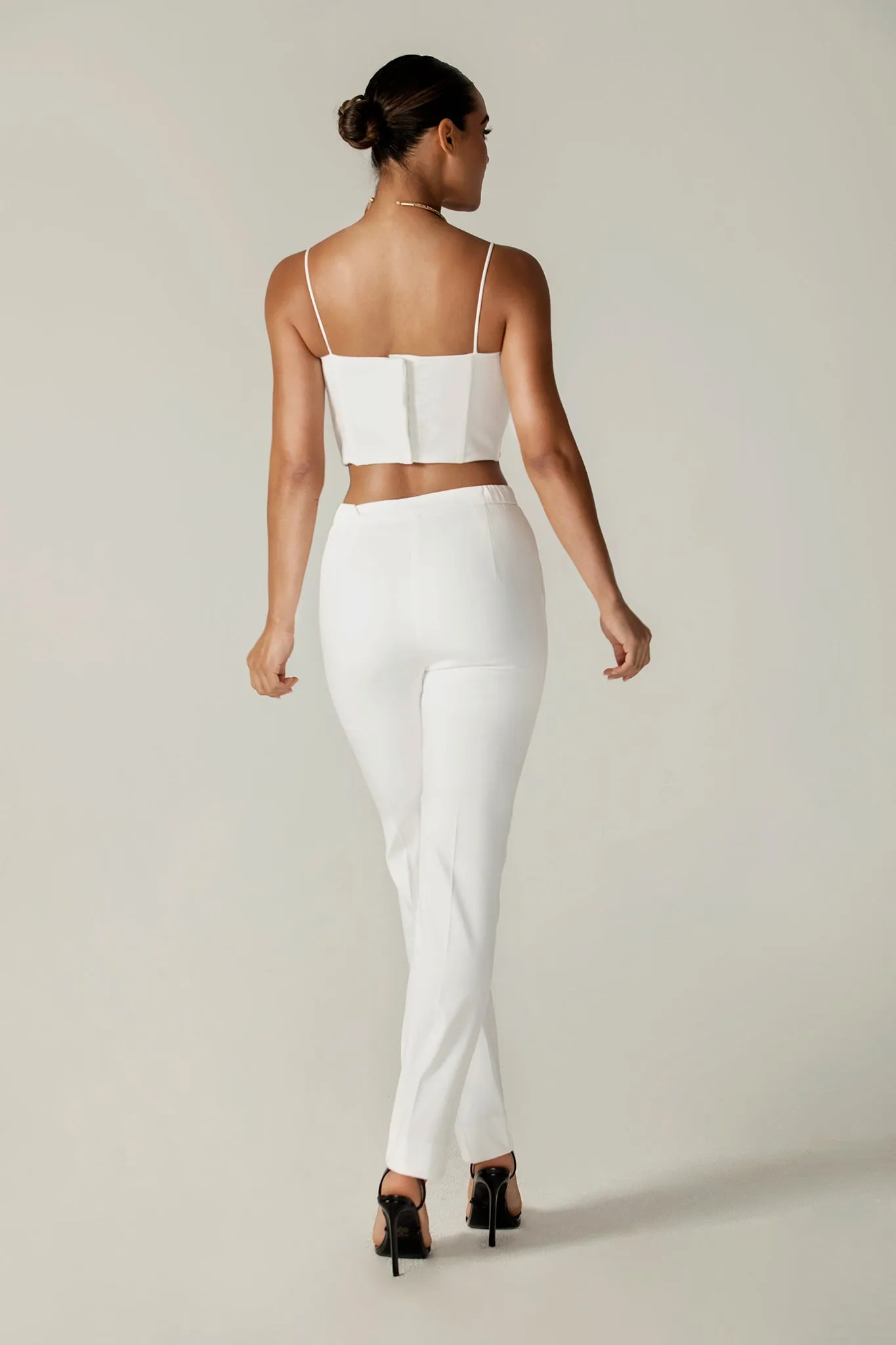 Cleo Tailored Straight Pants (Off White)