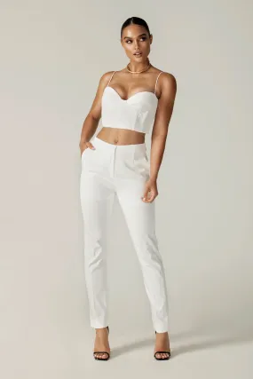 Cleo Tailored Straight Pants (Off White)