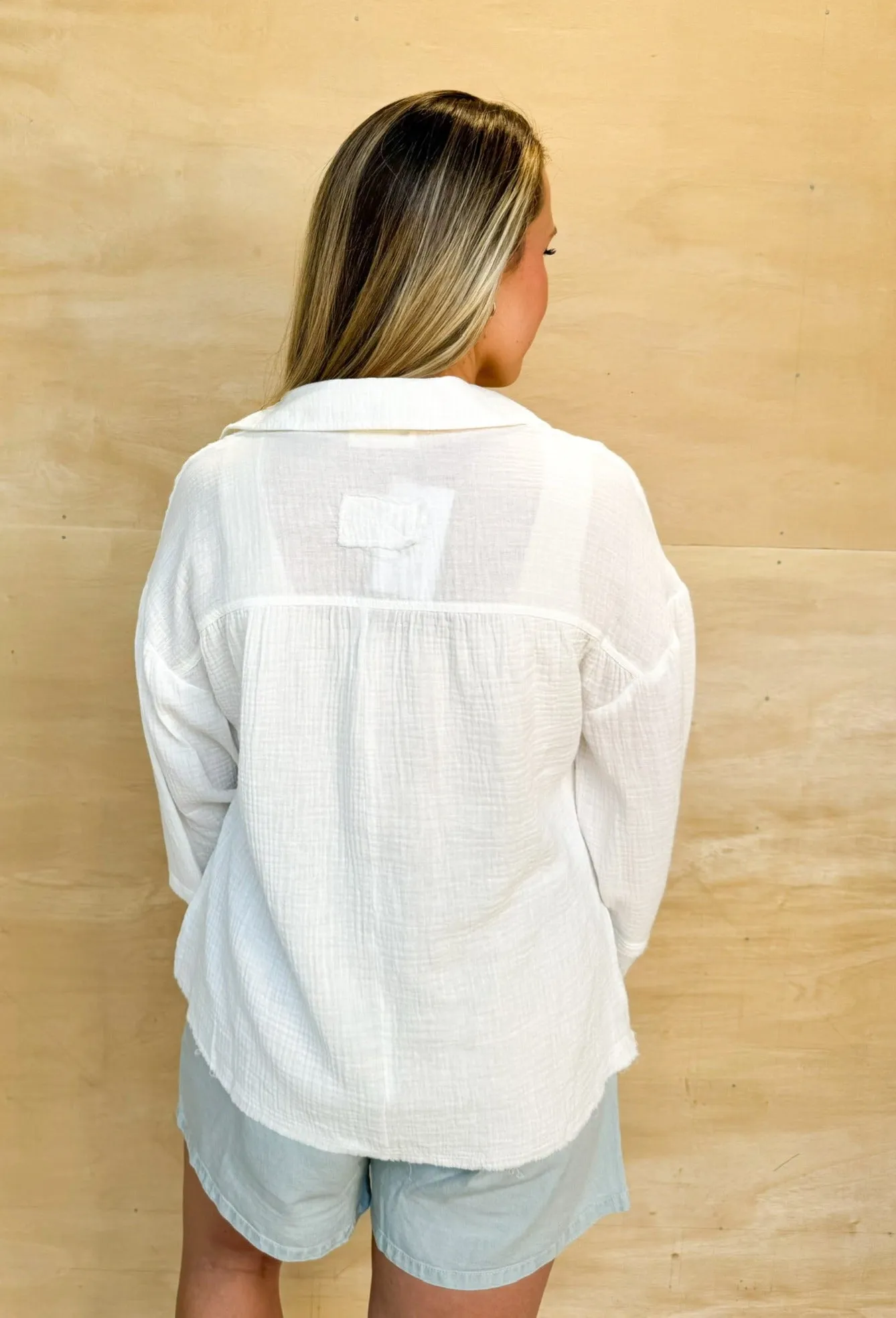Daily Pick Gauze Top - White