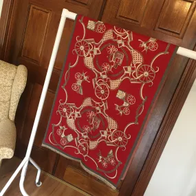 Dark Red Vintage Car Print Cashmere Feel Scarf