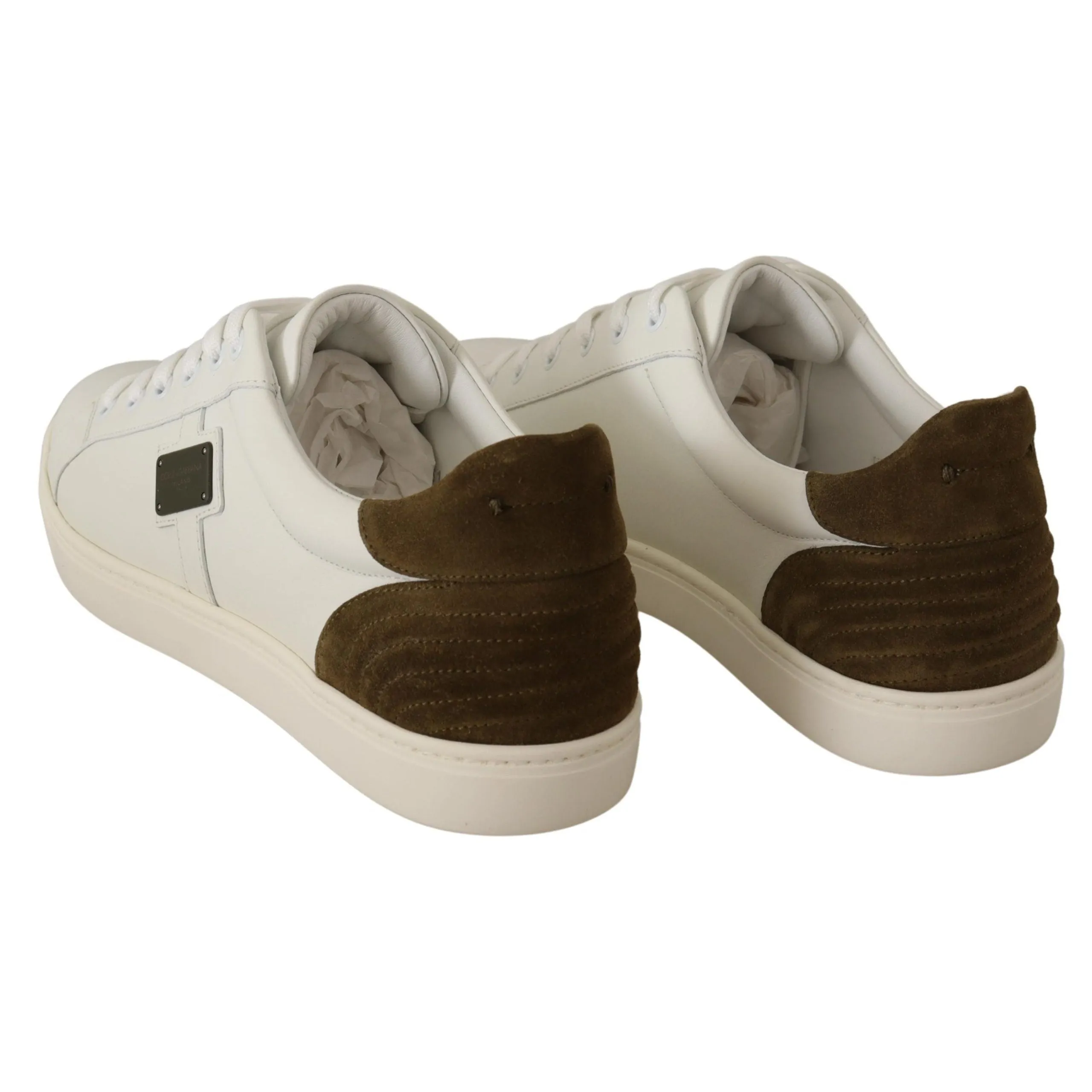Dolce & Gabbana Chic White Leather Sneakers for Men