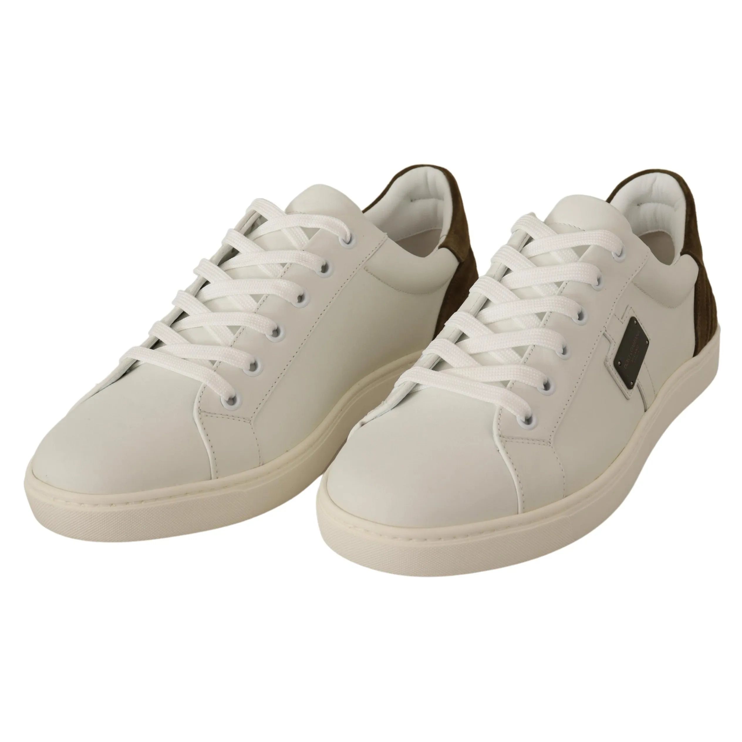 Dolce & Gabbana Chic White Leather Sneakers for Men