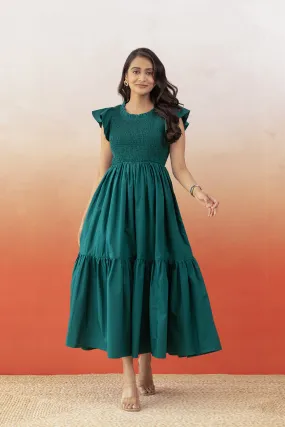 EMERALD GREEN COTTON MAXI