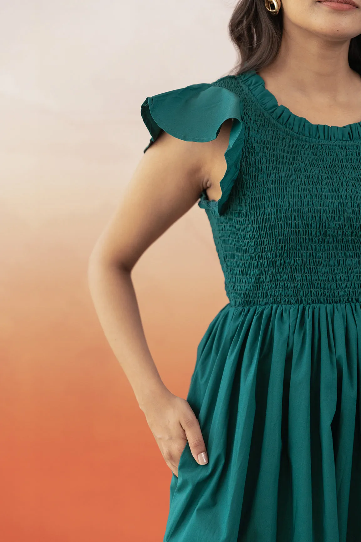 EMERALD GREEN COTTON MAXI
