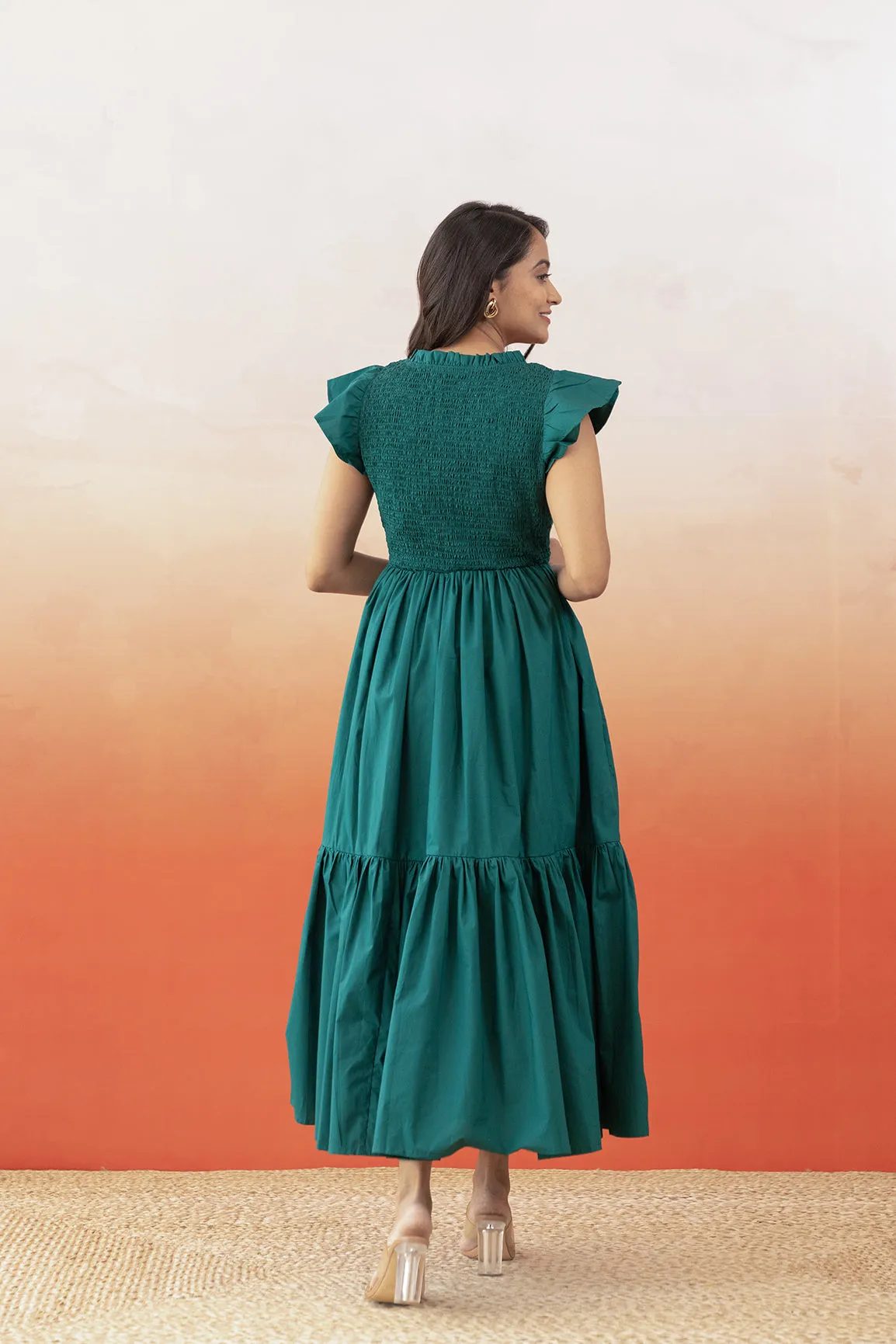 EMERALD GREEN COTTON MAXI