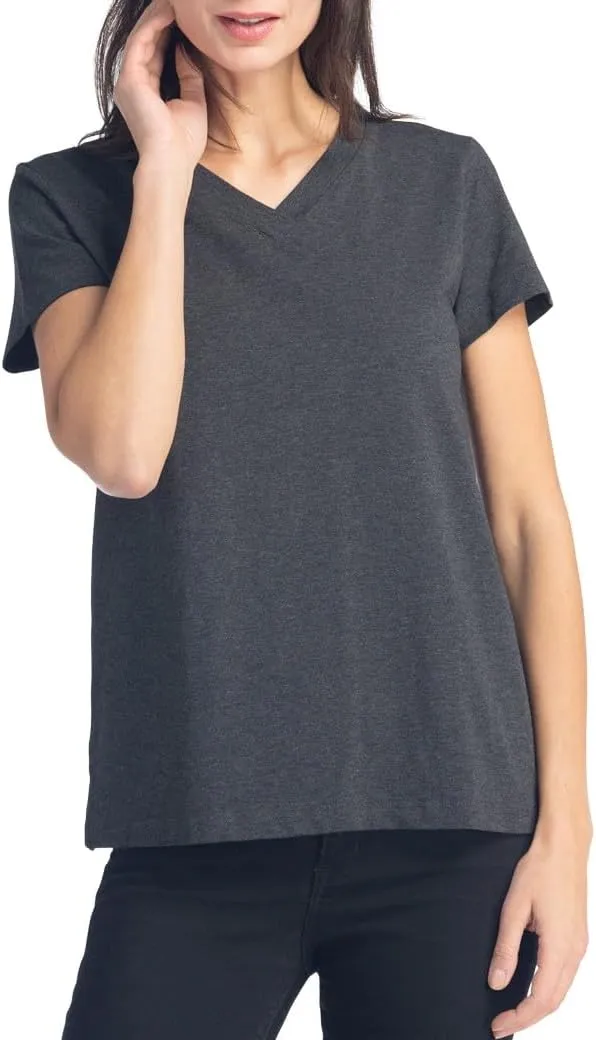 Fishers Finery Women's Ecofabric Short Sleeve V-Neck Tee; Relaxed Fit