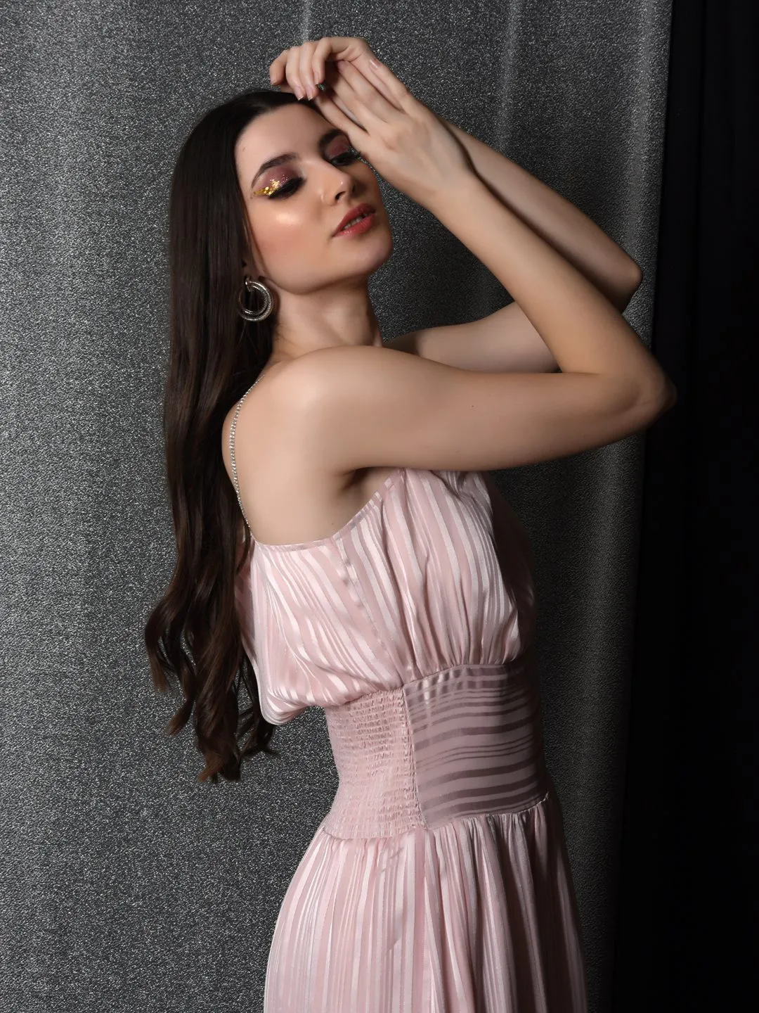 Flawless Women One Shoulder Pink Maxi Dress | BONNIE