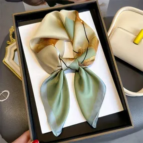 Girl 70*70Cm Square Silk Hair Scarf for Stylish Women