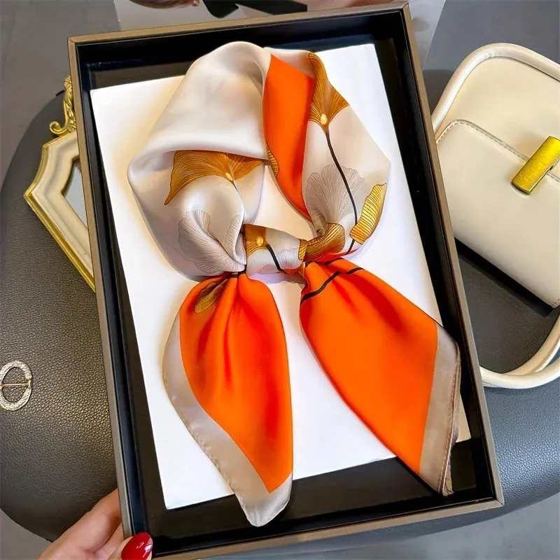 Girl 70*70Cm Square Silk Hair Scarf for Stylish Women