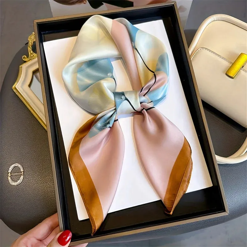 Girl 70*70Cm Square Silk Hair Scarf for Stylish Women