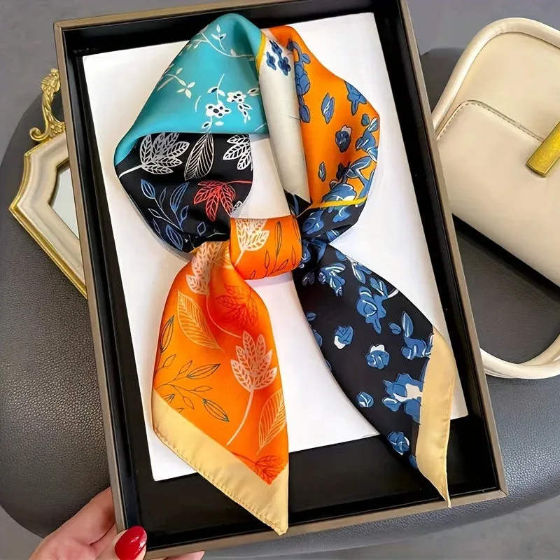 Girl 70*70Cm Square Silk Hair Scarf for Stylish Women
