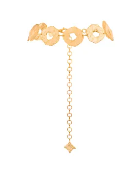 Harloe metallic discs chain belt