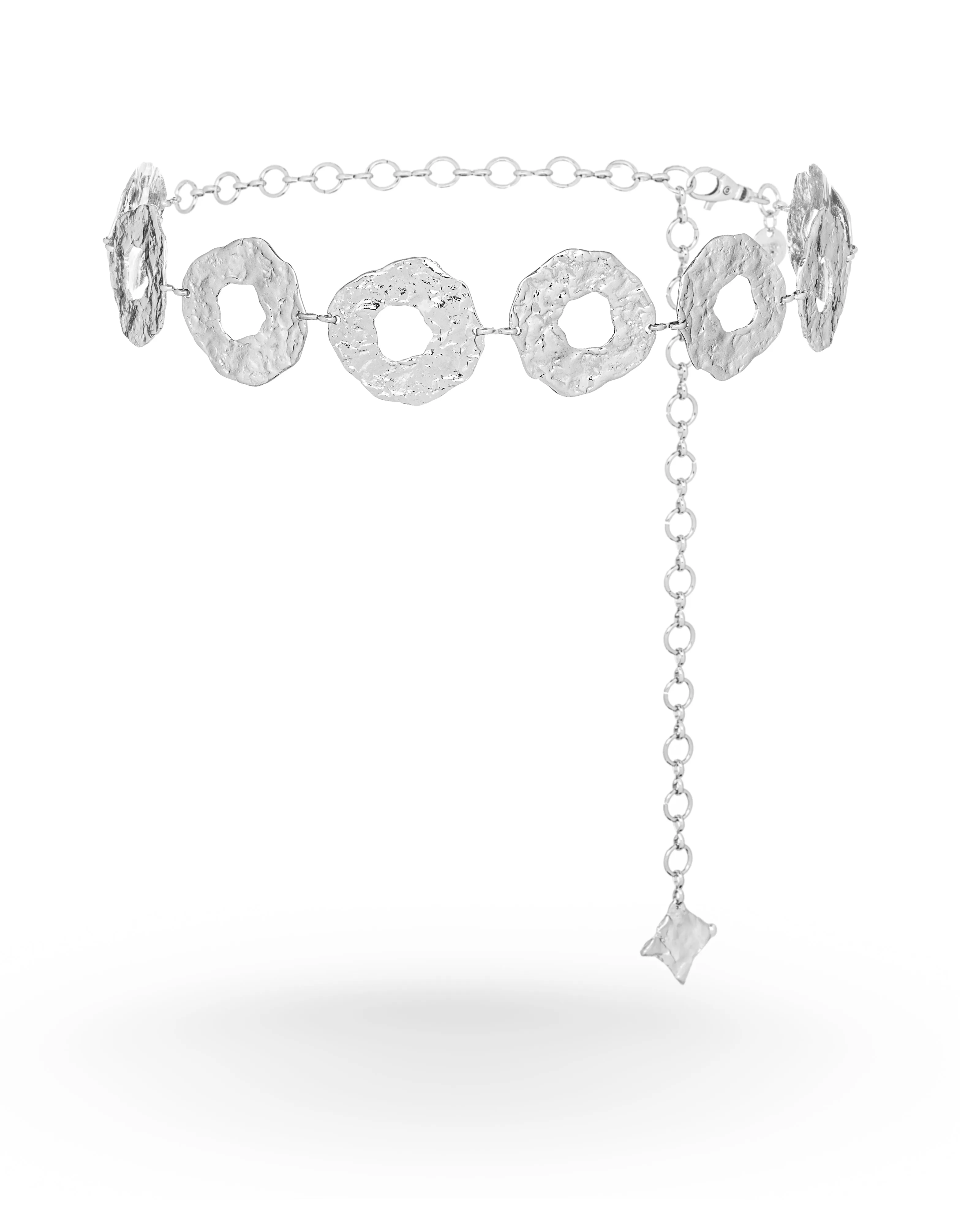 Harloe metallic discs chain belt