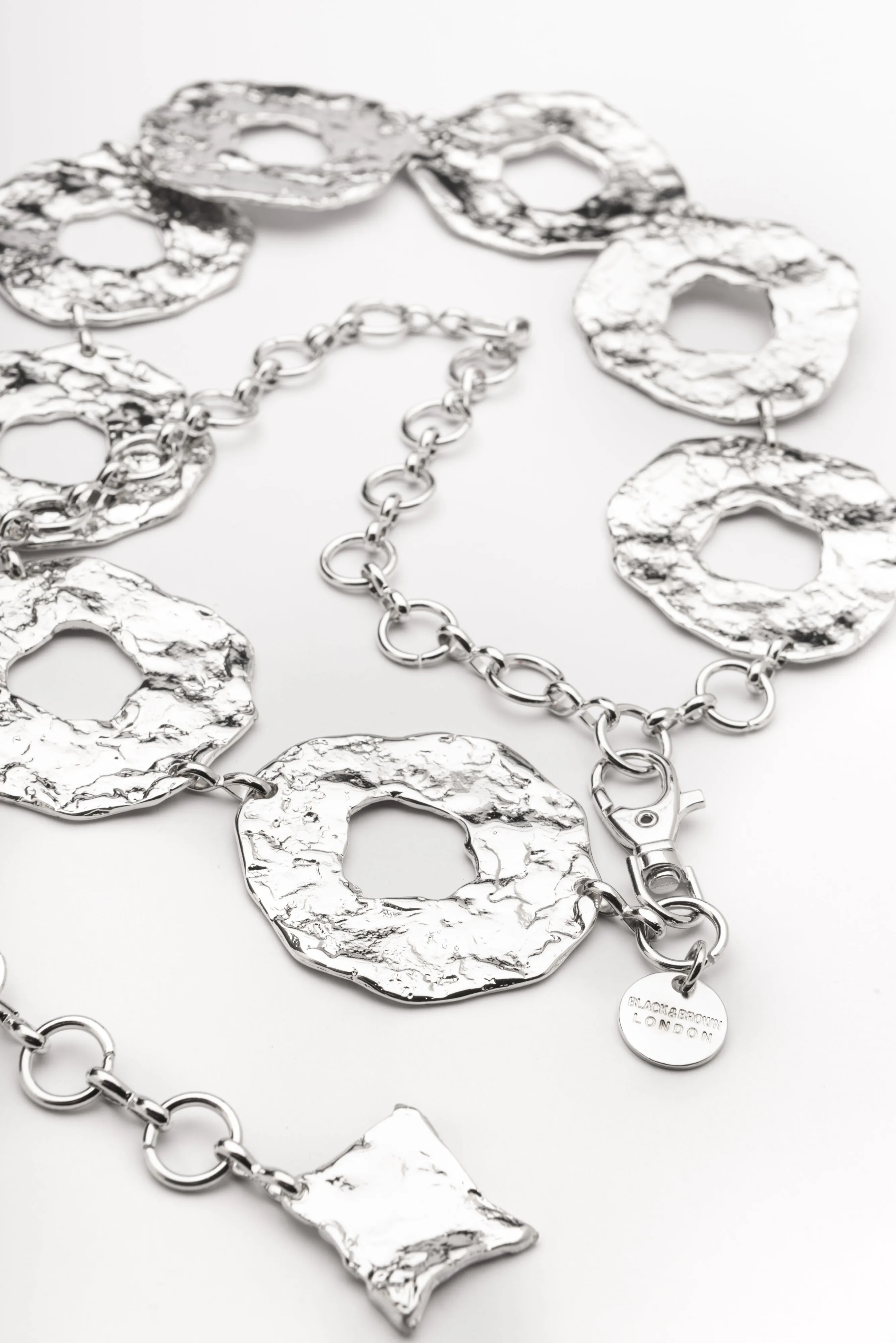 Harloe metallic discs chain belt