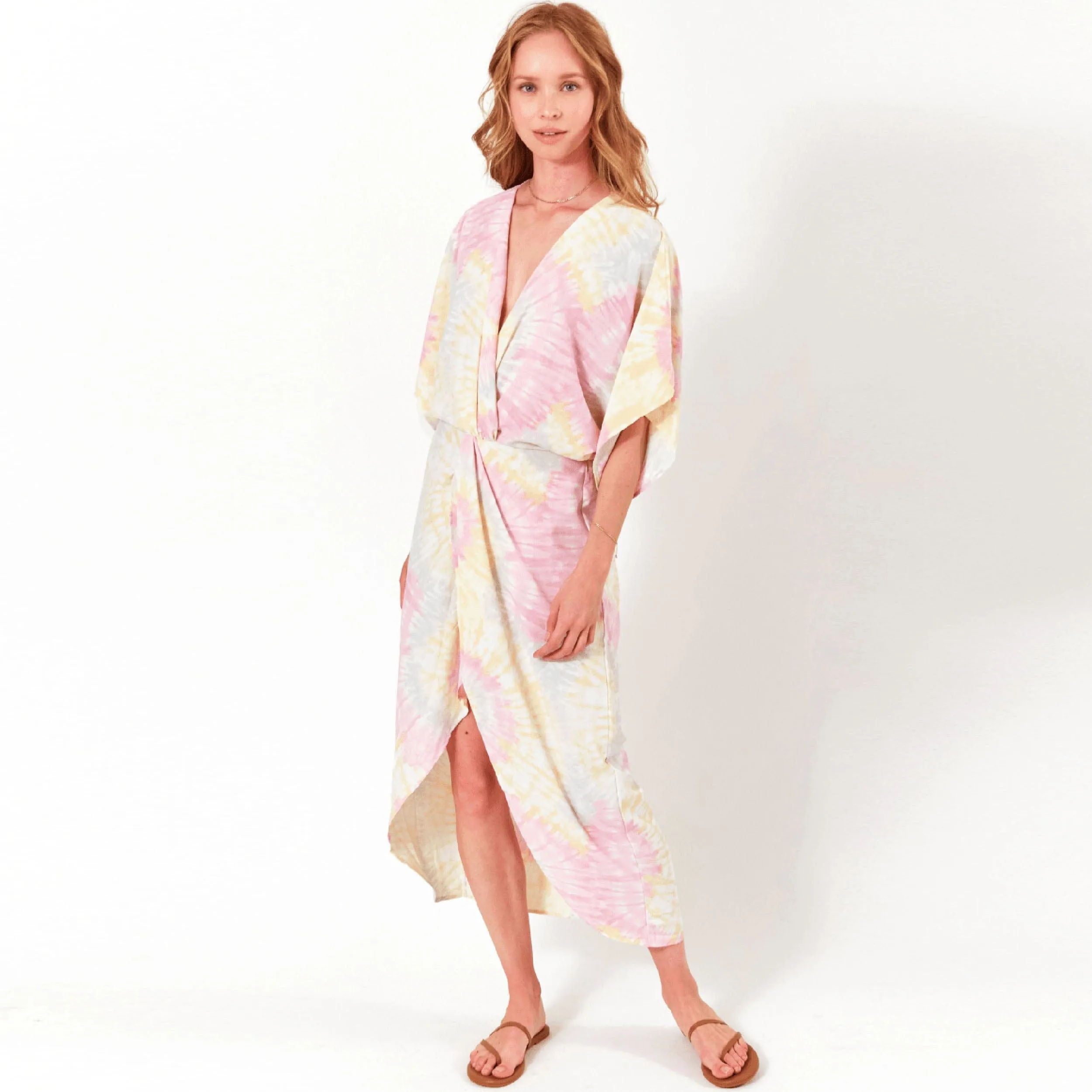 Joey Maxi Dress - Pink Sorbet Tie Dye