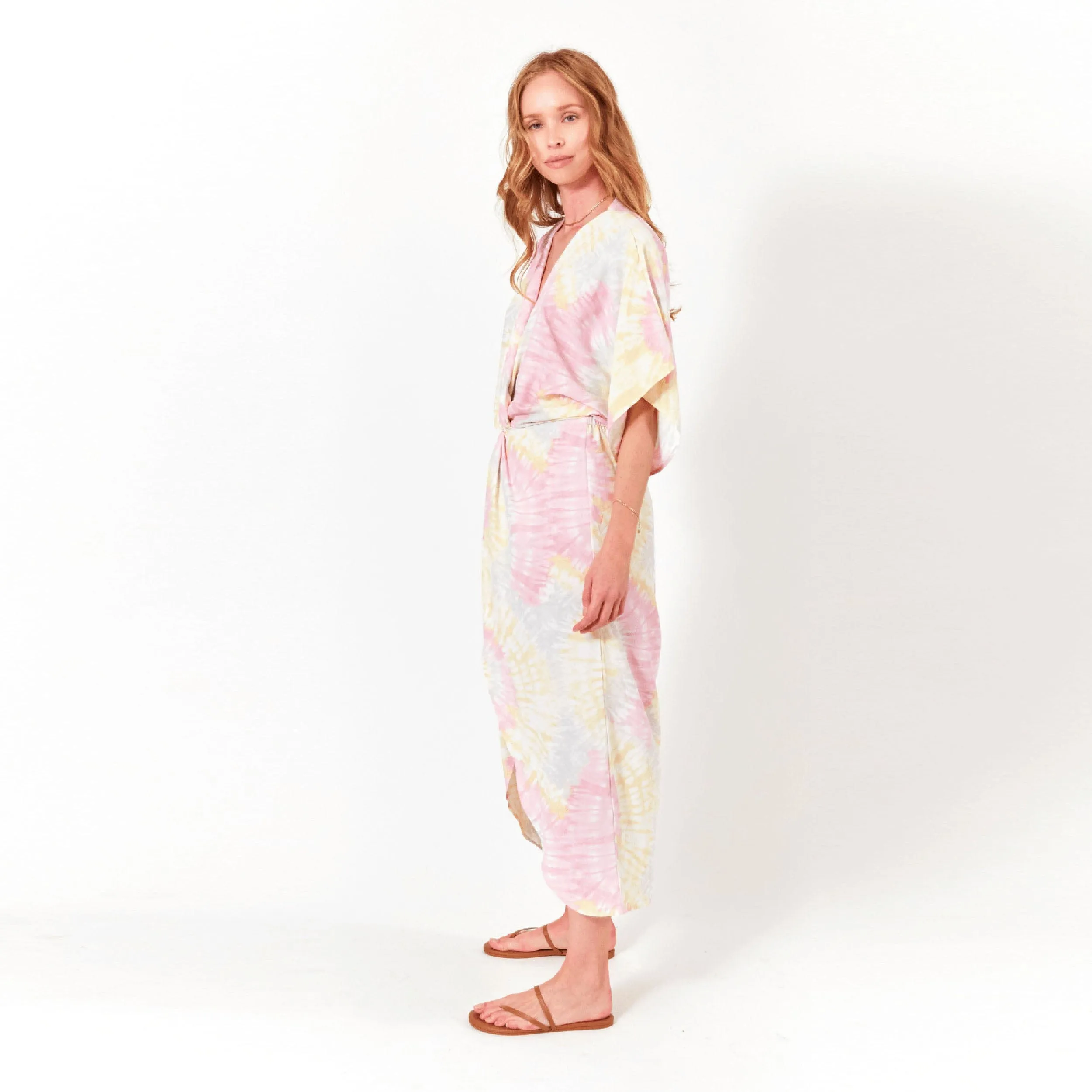 Joey Maxi Dress - Pink Sorbet Tie Dye