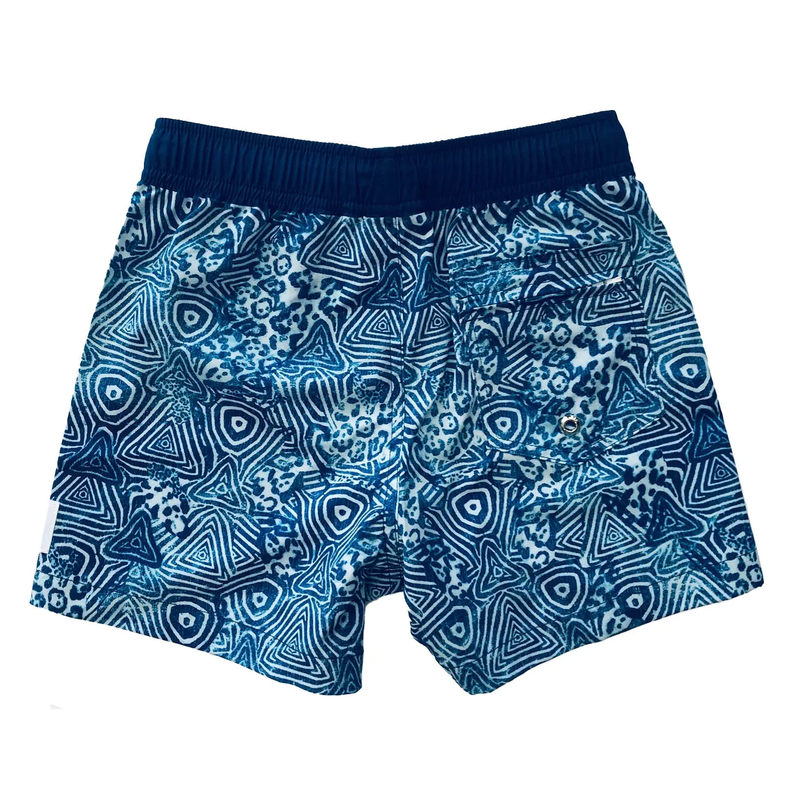 Kids Back Pocket Short Boardies: Indigo