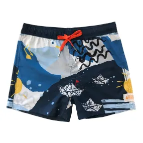 Kids Back Pocket Short Boardies: Seaside