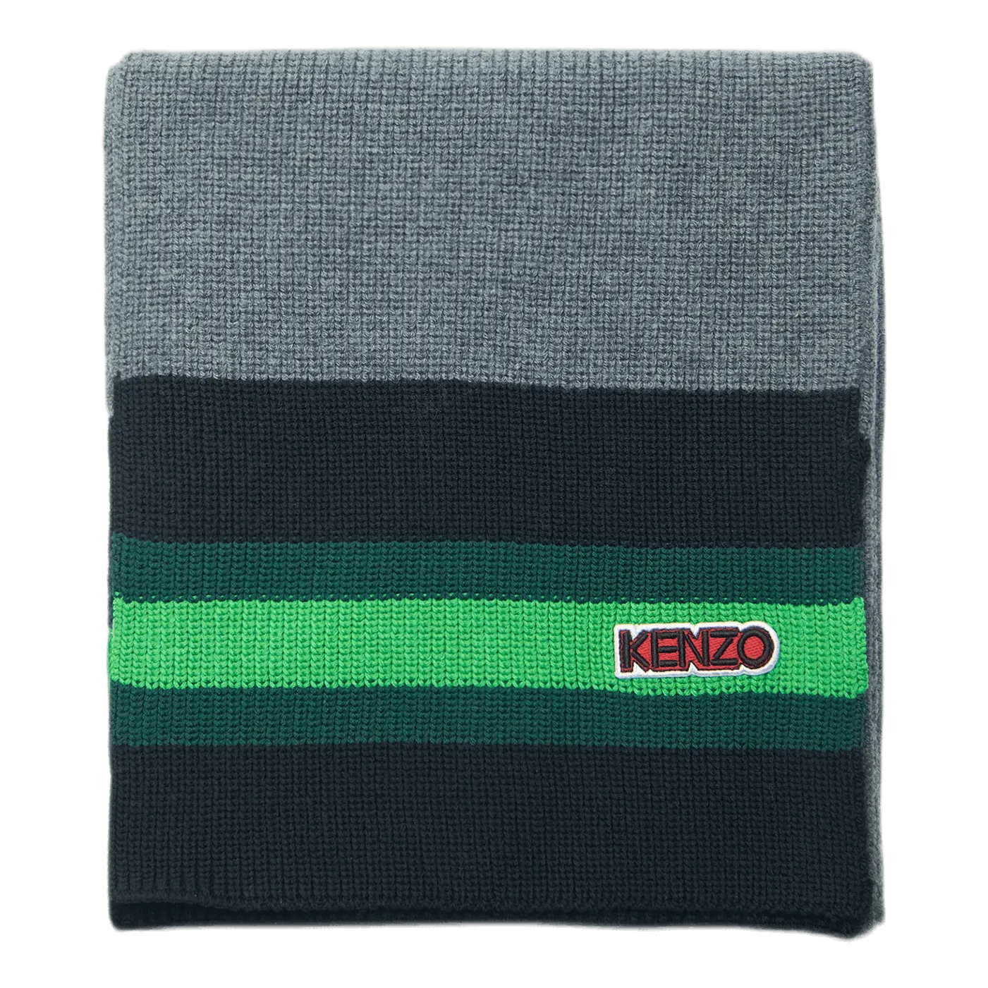 Logo Patch Knitted Scarf Gray