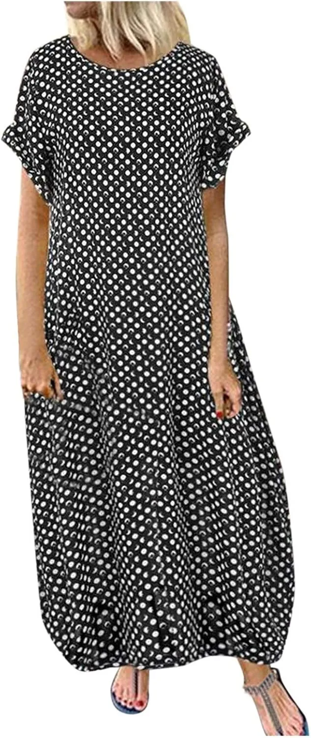 Maxi Dresses for Women 2024 Silk Dress for Women Off Shoulder Dress Short Long Sleeve Shift Dress for Women