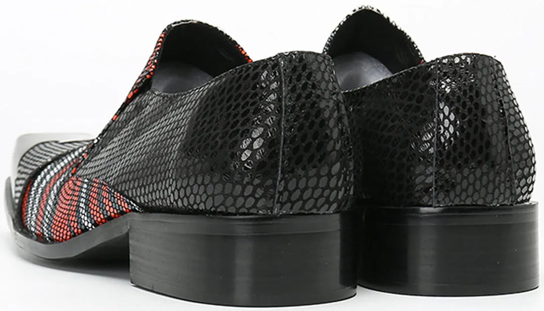 Men's Square-Toe Metal Western Loafers Tuxedo