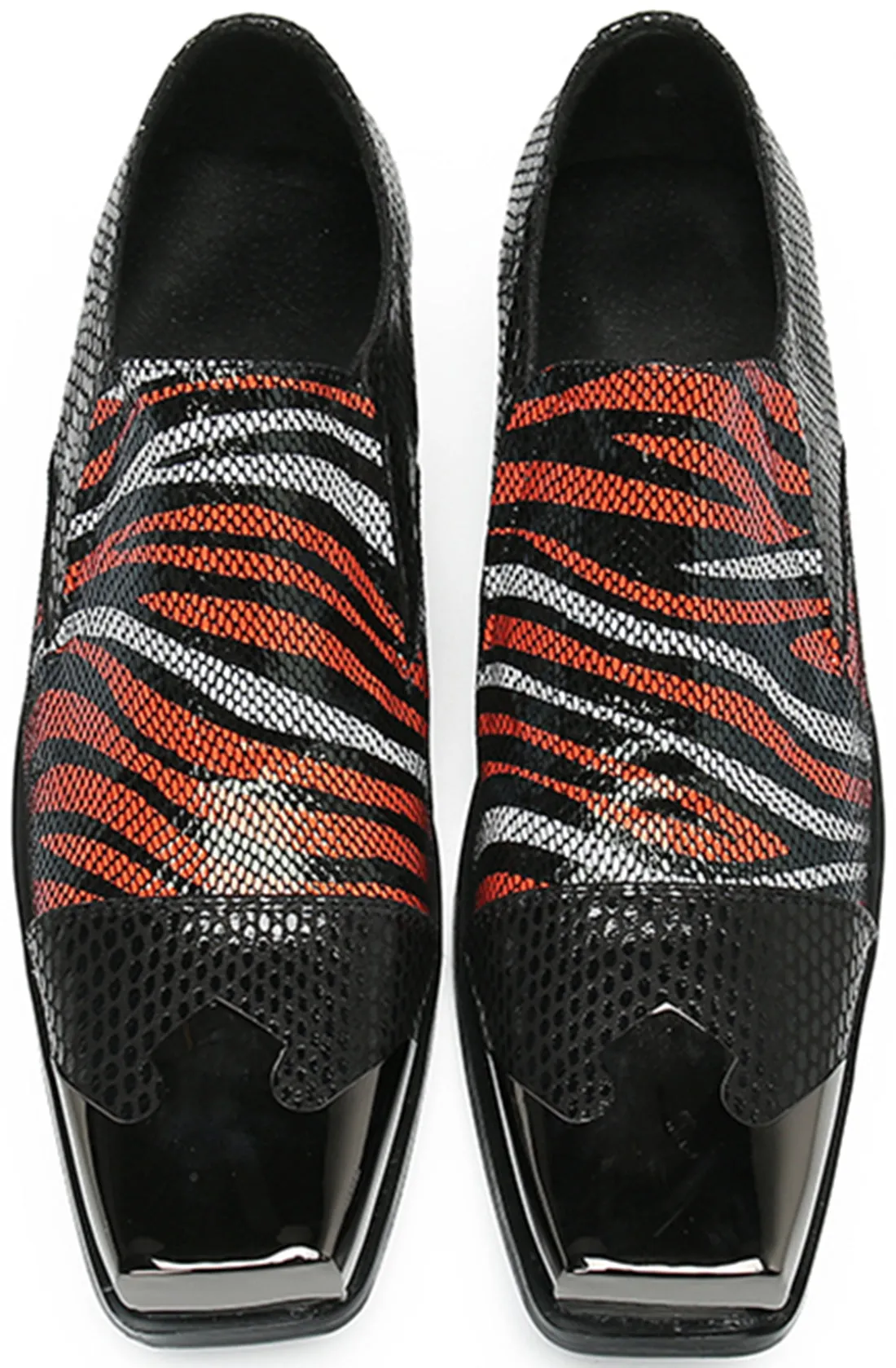 Men's Square-Toe Metal Western Loafers Tuxedo