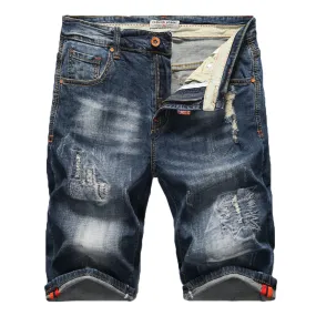 Men's Summer Stretchy Ripped Denim Shorts