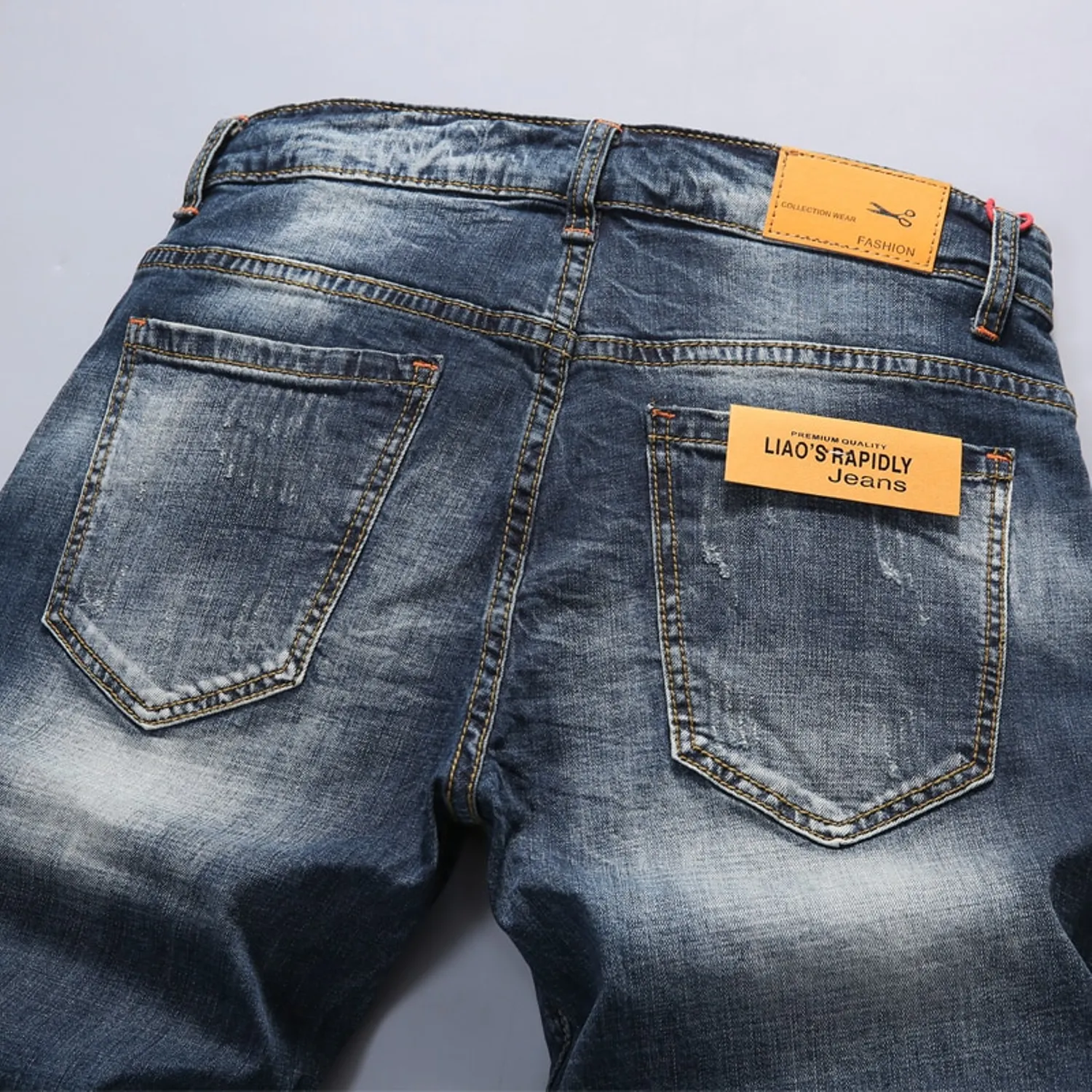 Men's Summer Stretchy Ripped Denim Shorts