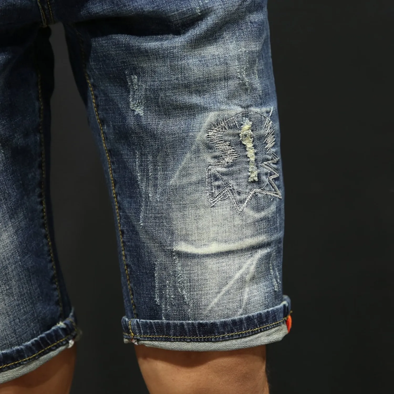 Men's Summer Stretchy Ripped Denim Shorts