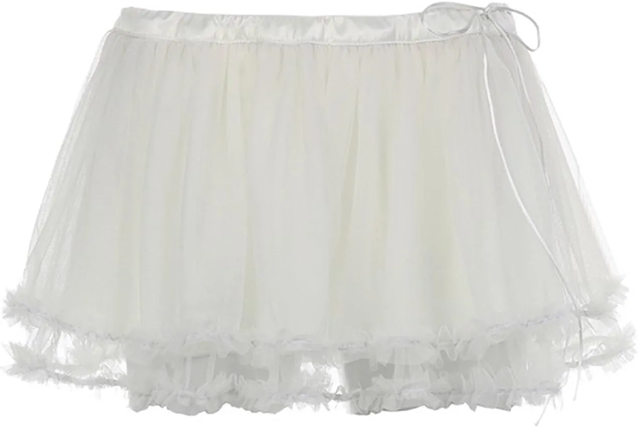 Mesh Pleated Mini Skirts Fairycore Outfits Ladies Chic
