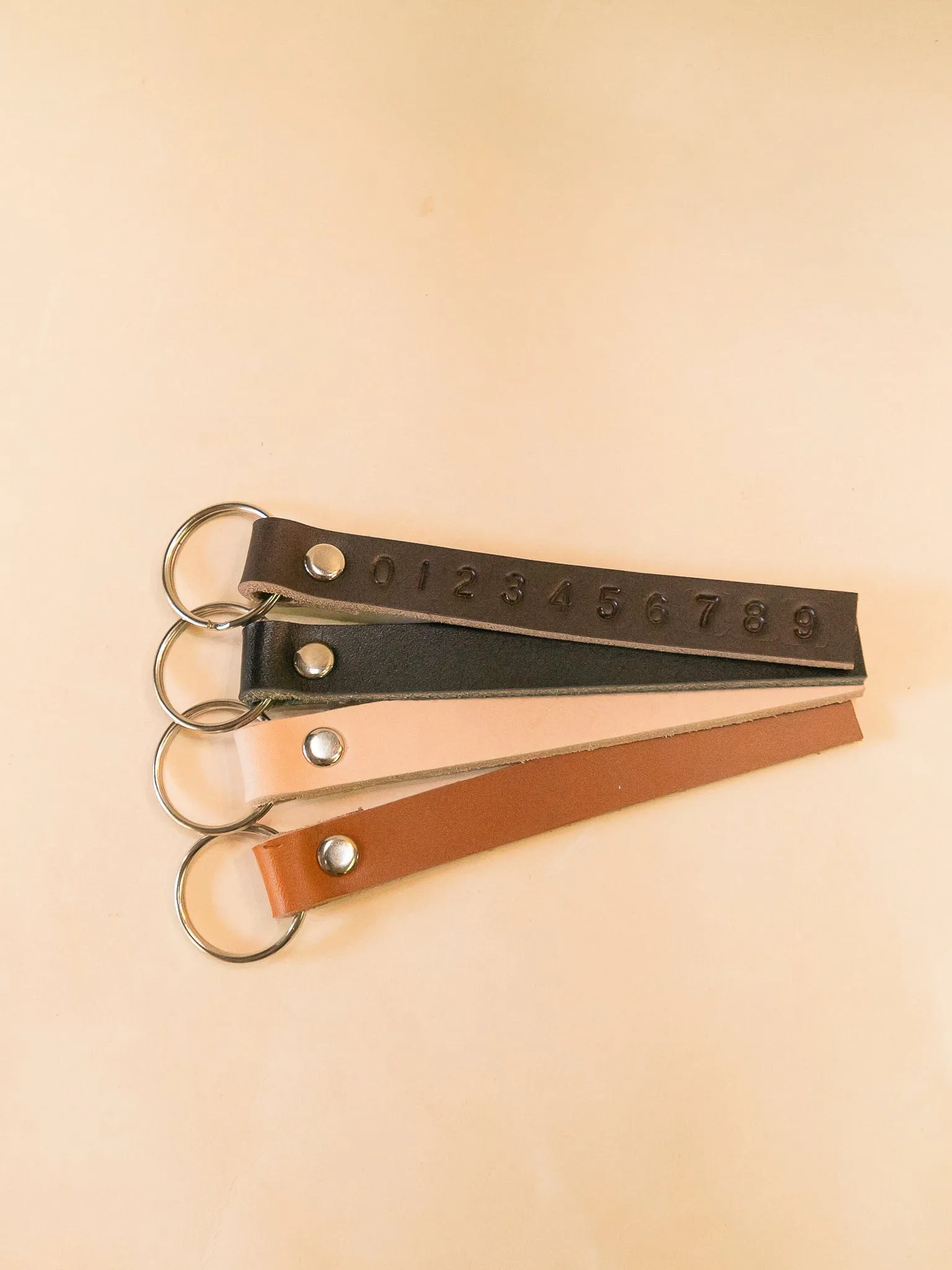 Phone Number Leather Keyring