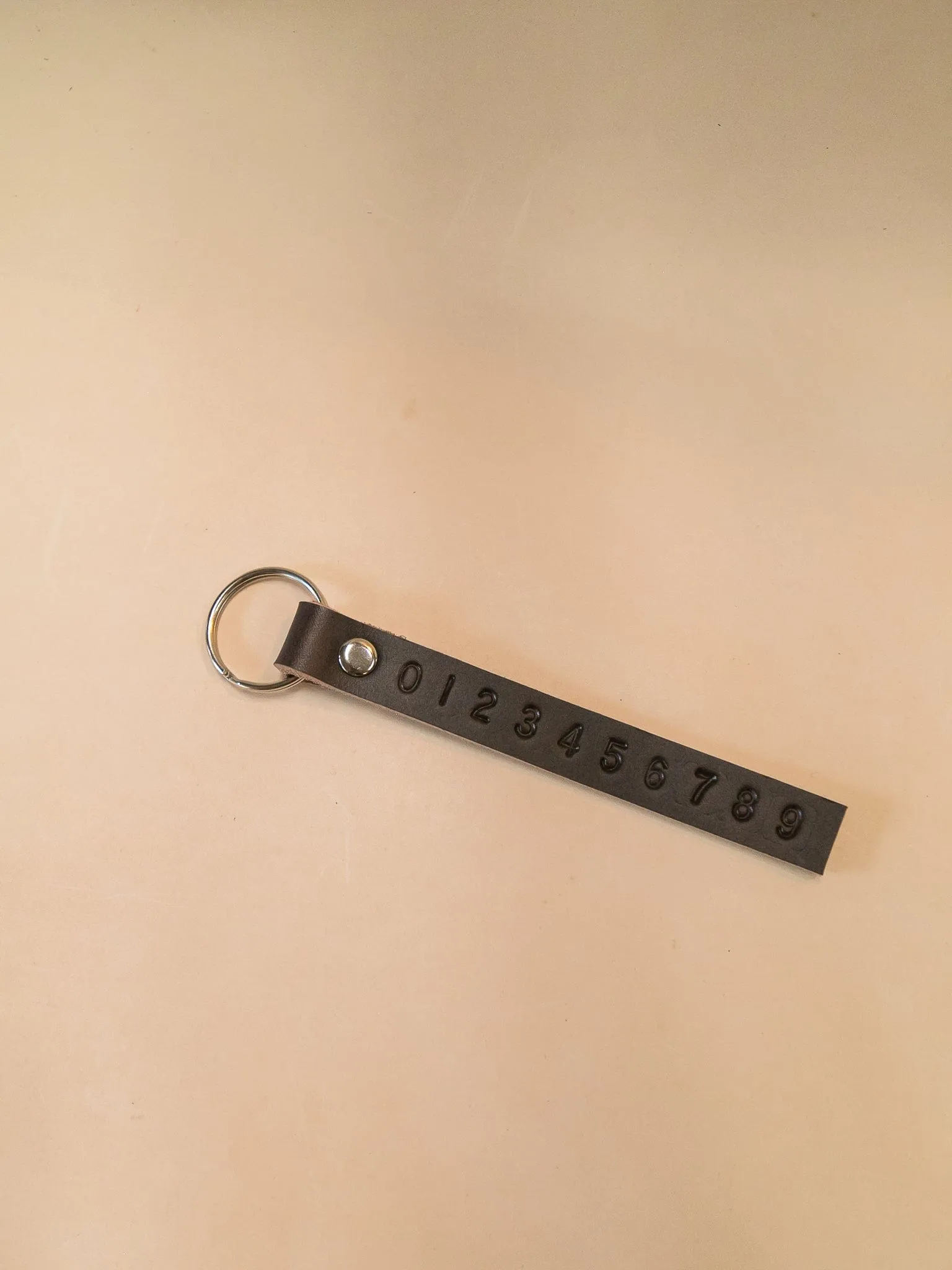 Phone Number Leather Keyring