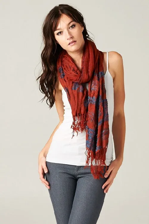 Printed Crinkle Scarf