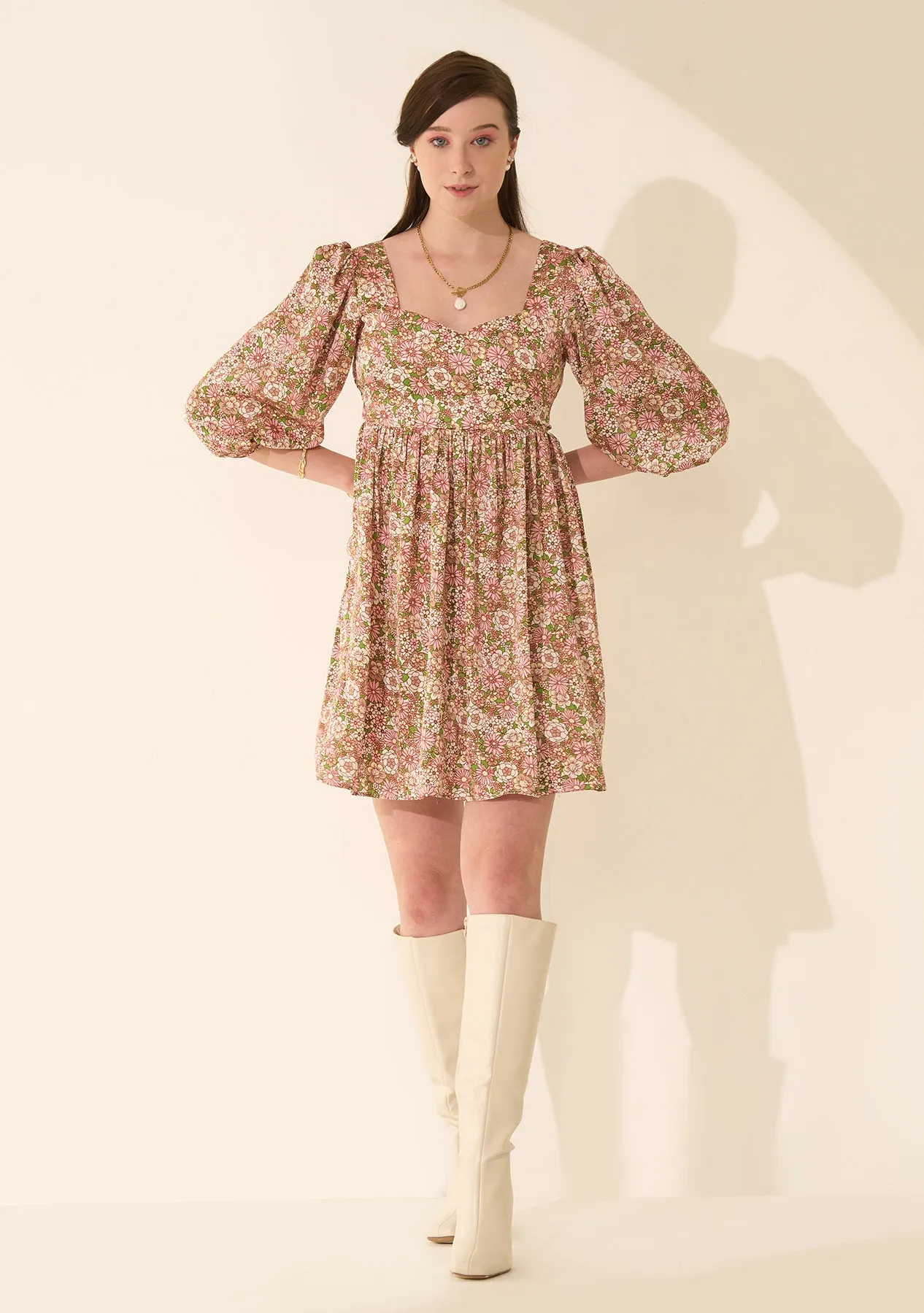 Printed Satin Relaxed fit Women's Mini Dress