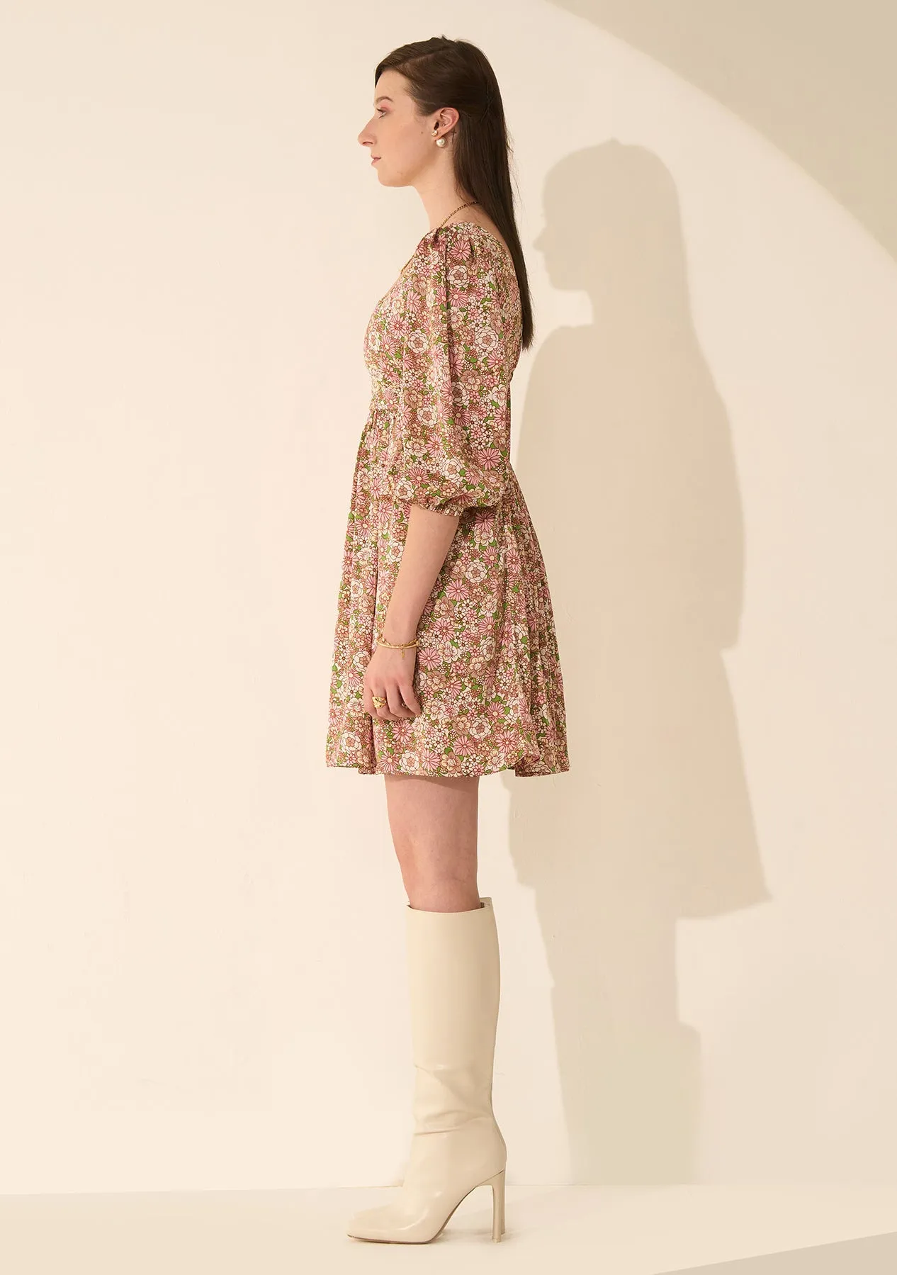 Printed Satin Relaxed fit Women's Mini Dress