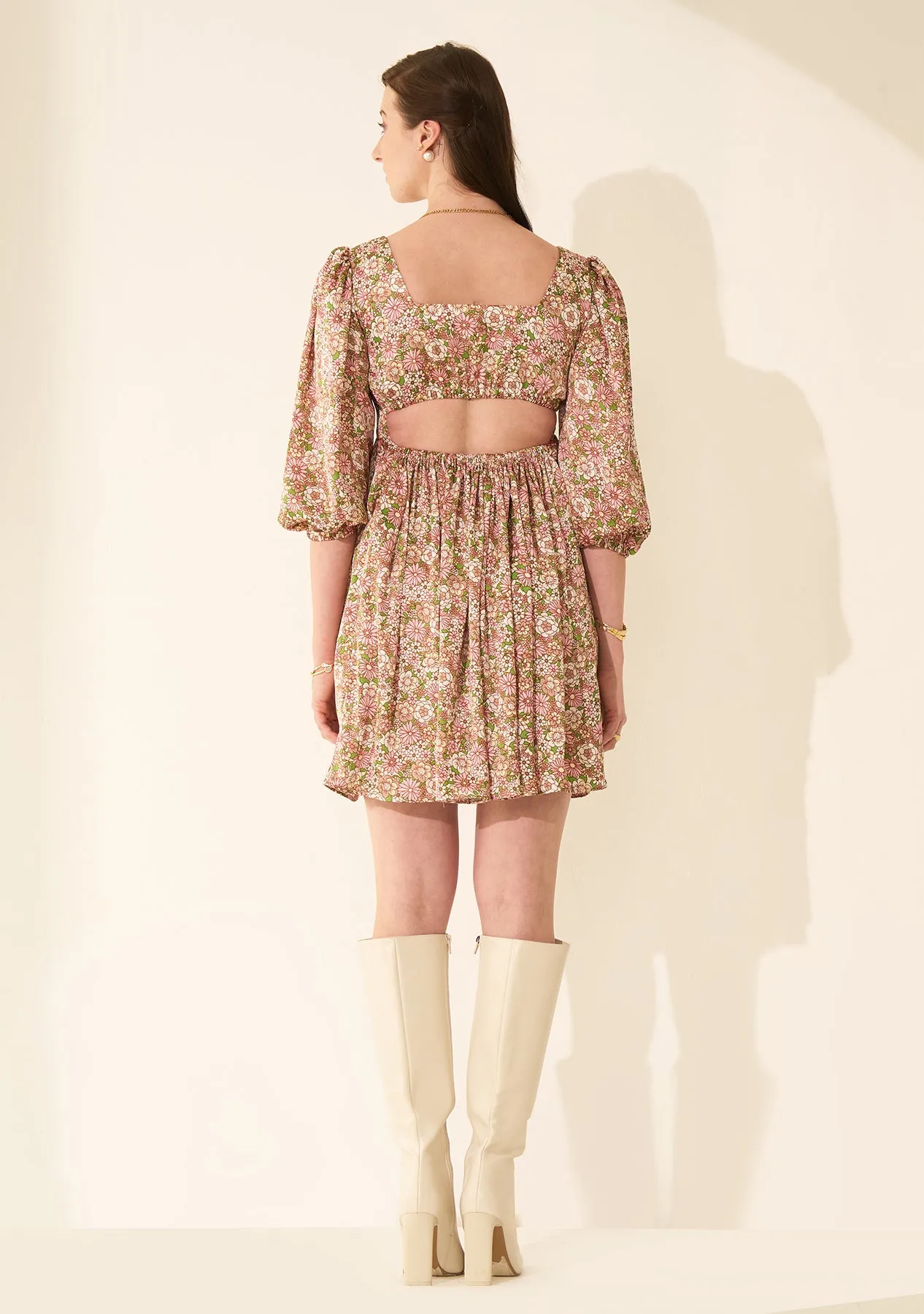 Printed Satin Relaxed fit Women's Mini Dress