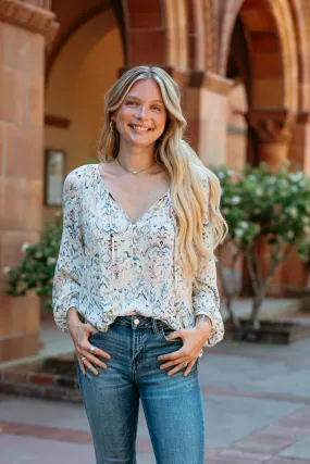 Raglan Sleeve Blouse W/ Buttons