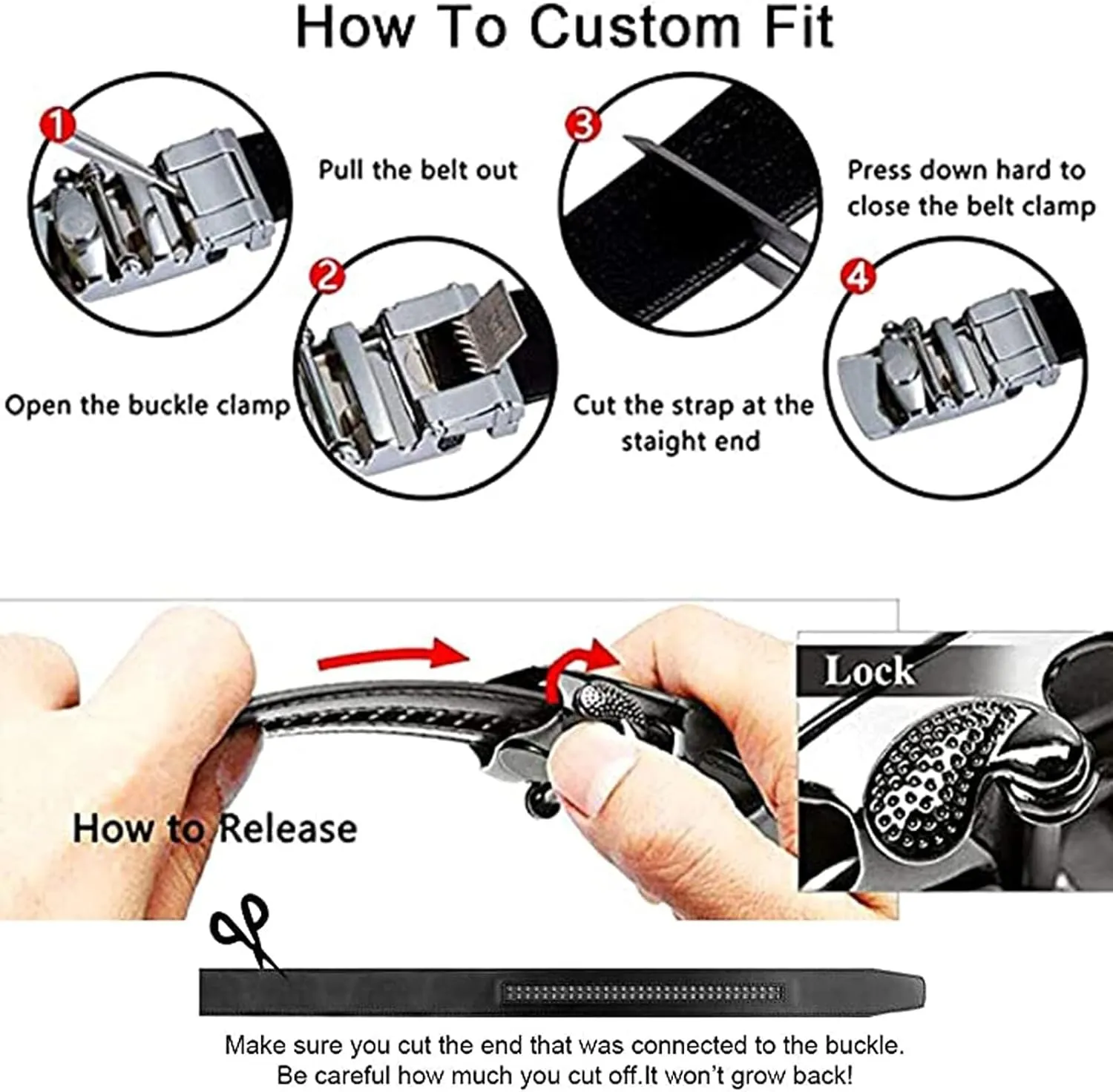 Ratchet Belt for Men-Sliding Automatic Animal Head Filigree Engraved Buckle Dress Belt Black Western Embossed Strap