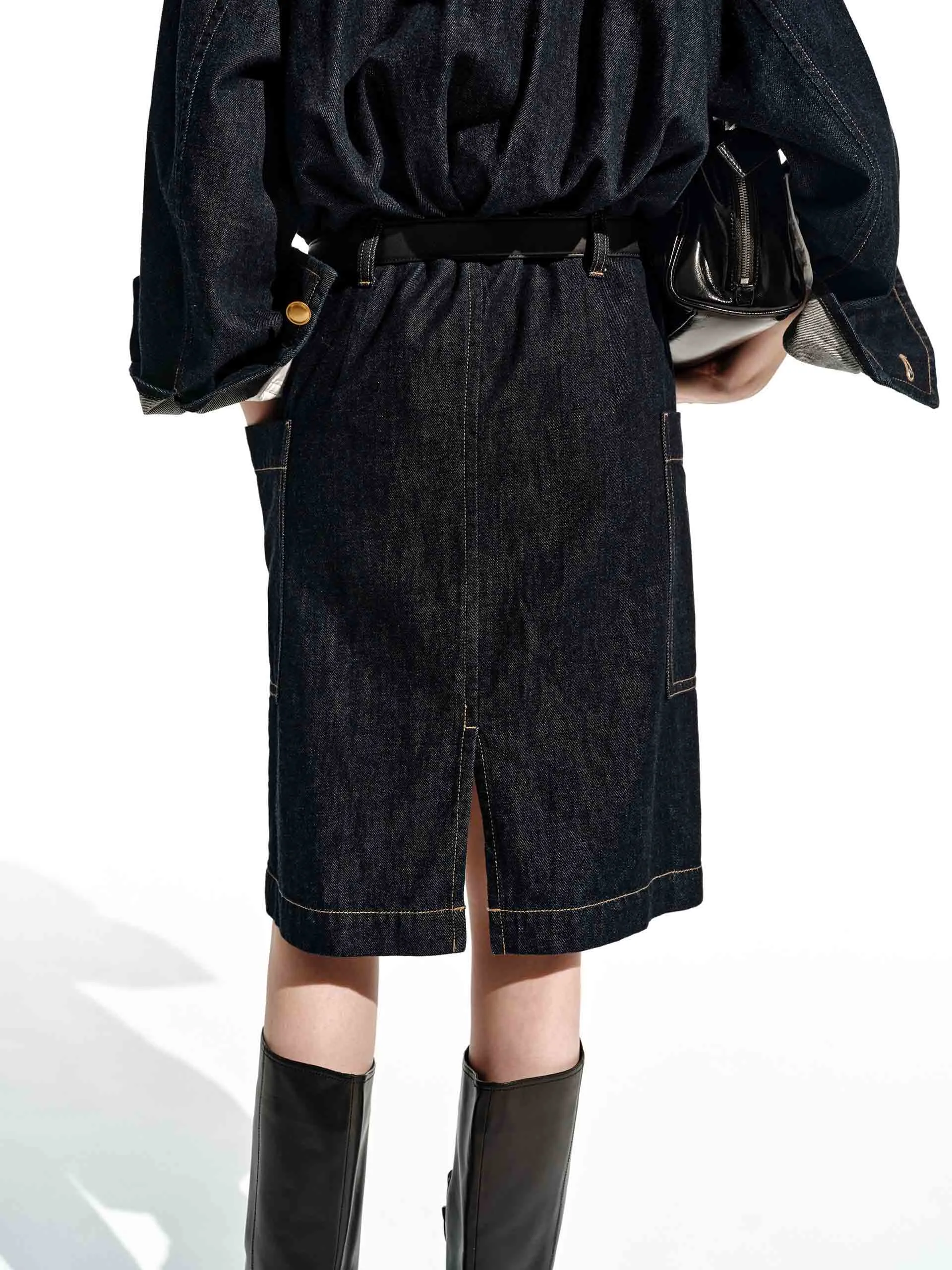 Relaxed Cotton Denim Dress