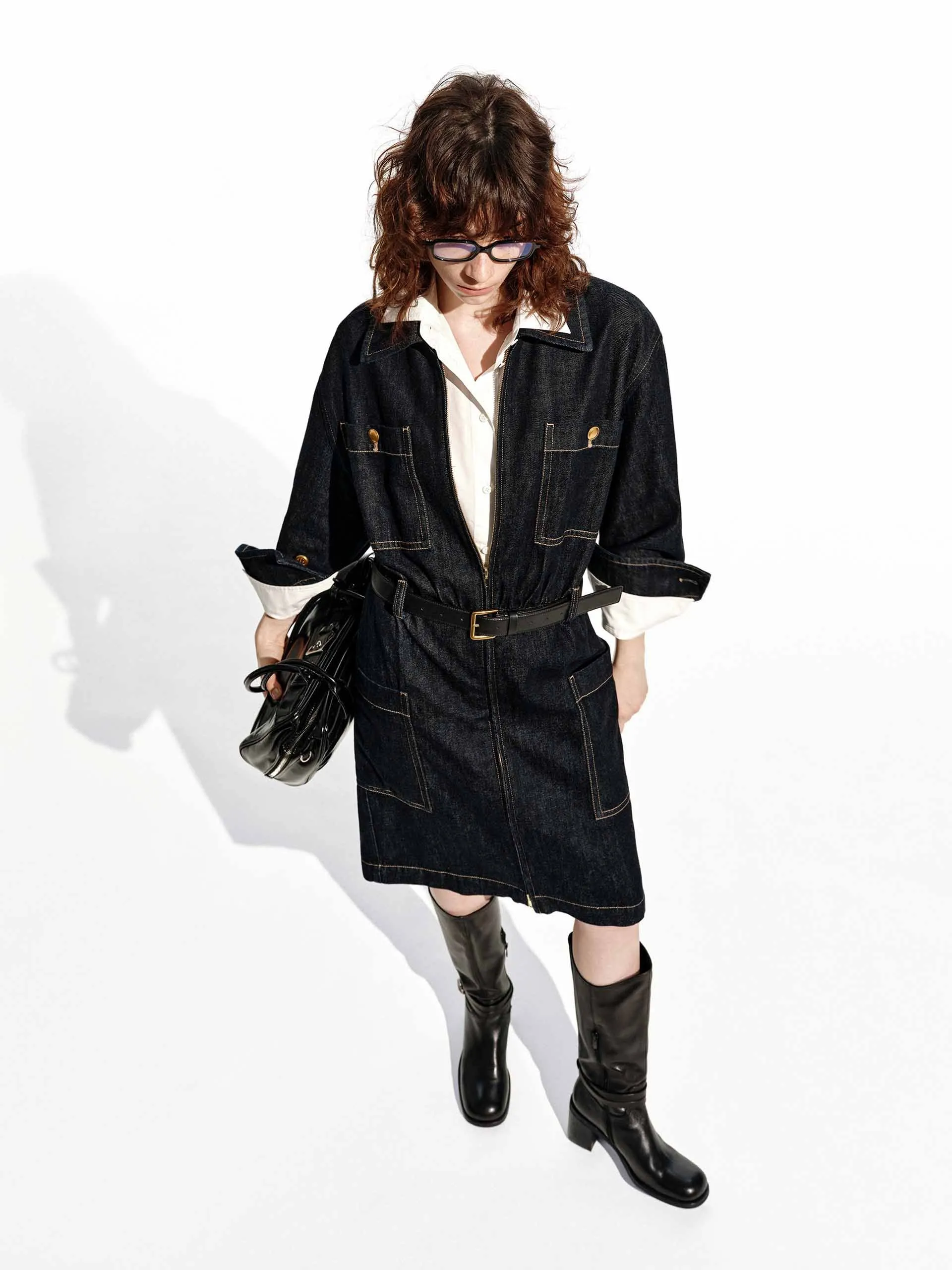 Relaxed Cotton Denim Dress