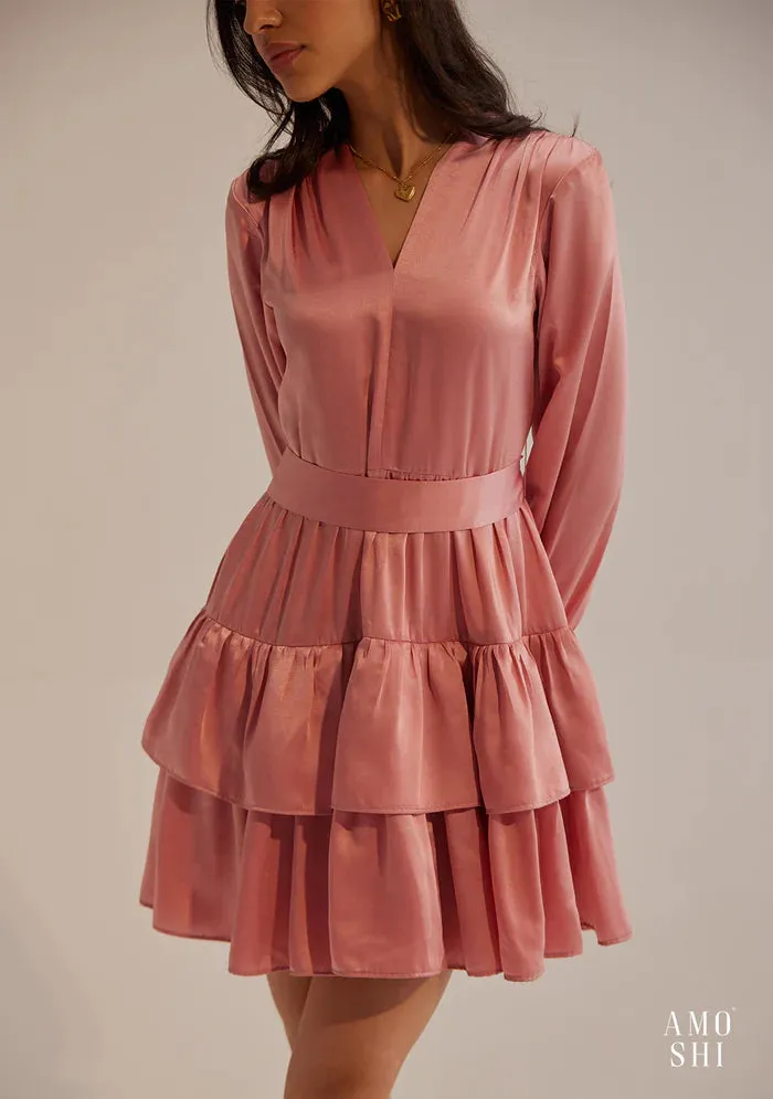 Relaxed fit Satin Ladies Mini dress